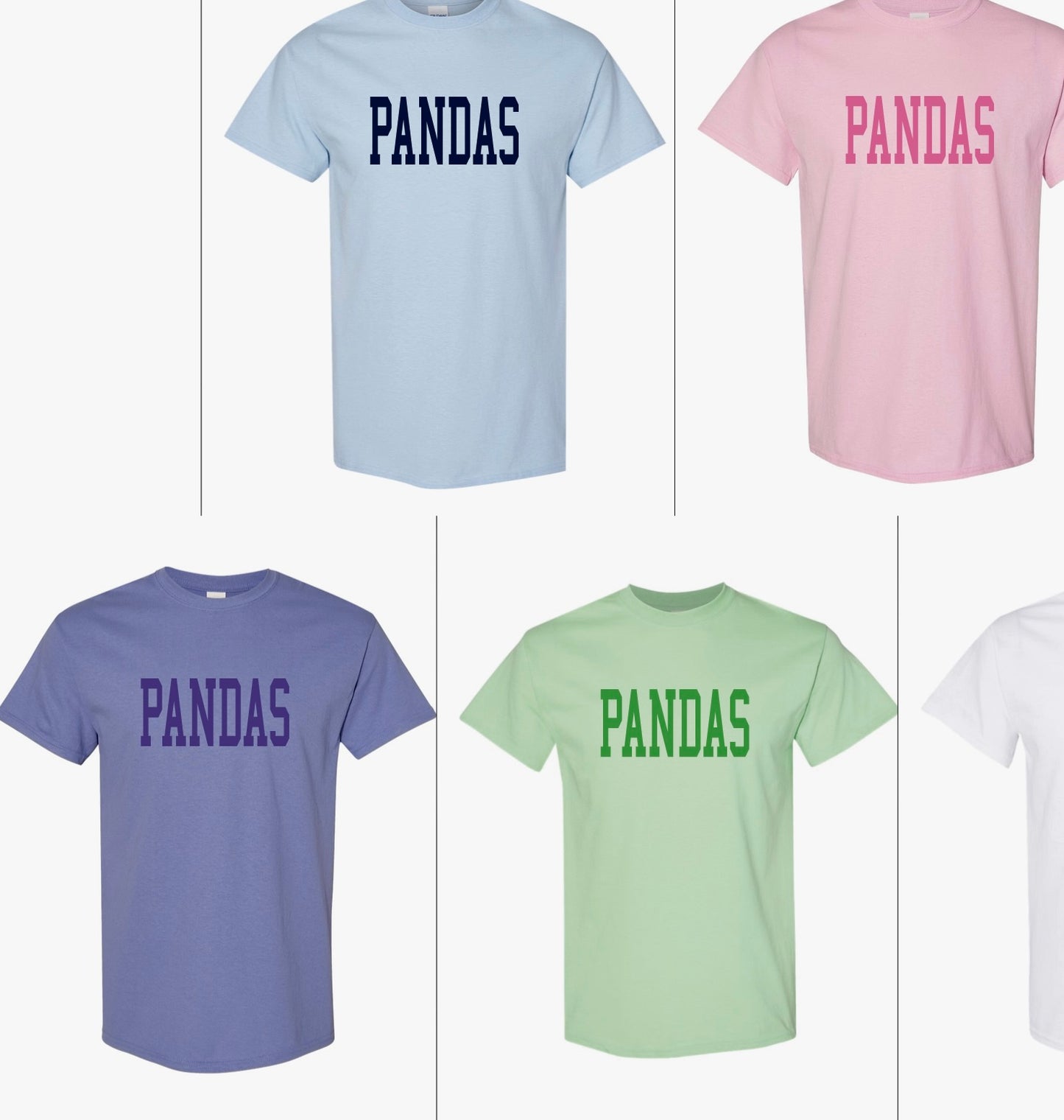 Multi-color Panda T-Shirts