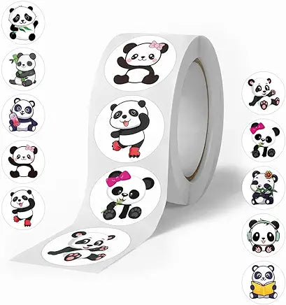 Cartoon Panda Stickers (1 sticker),Self Adhesive Seals for  Water Bottle, Laptop ,Scrapbook ,Cards, Envelopes