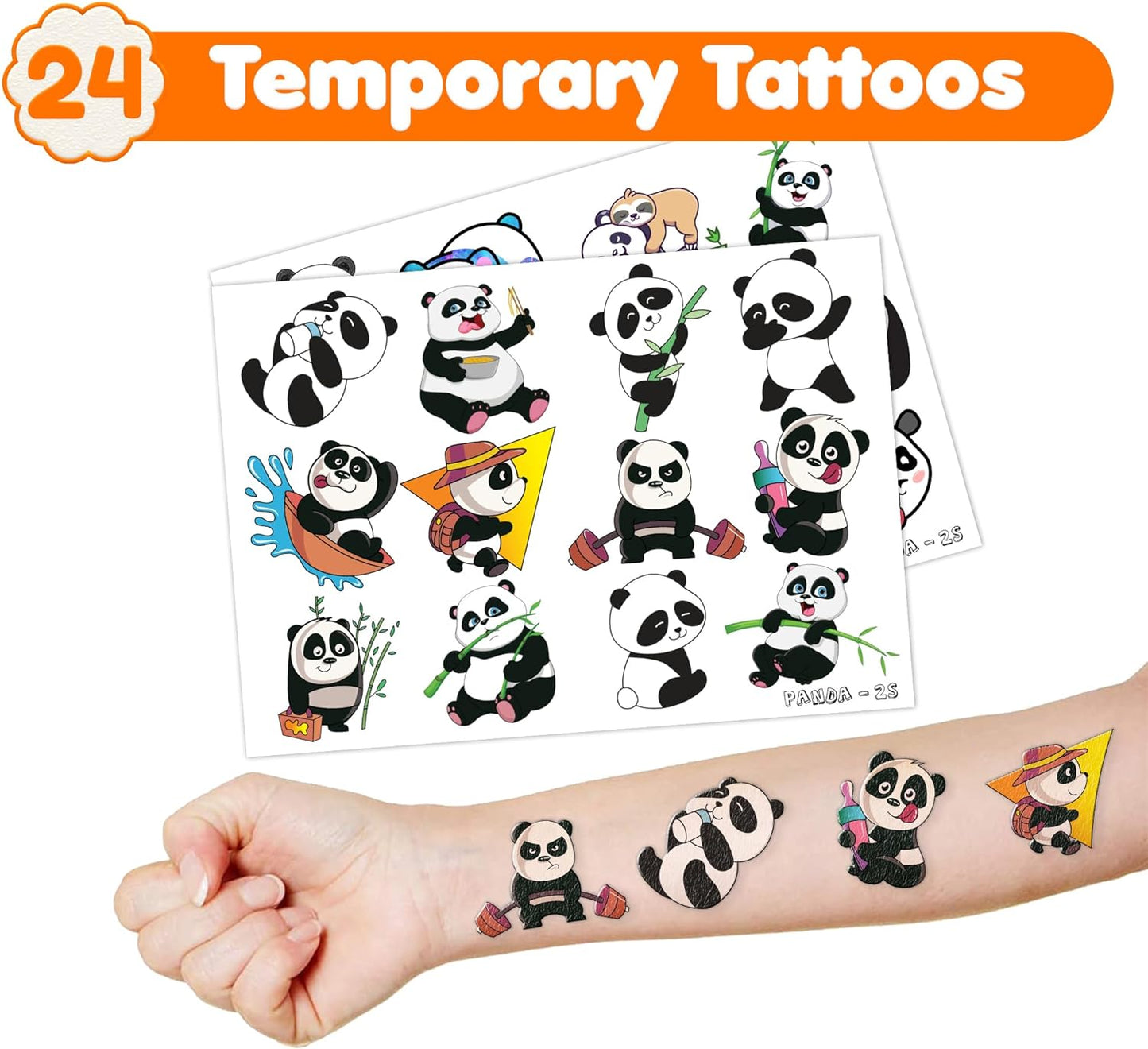 Sheet of Panda Tattoos