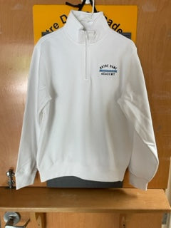 White or Navy 1/4 zip sweatshirt