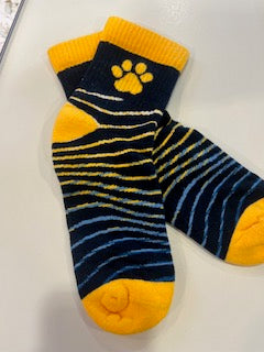 Yellow  and Navy Crew Socks