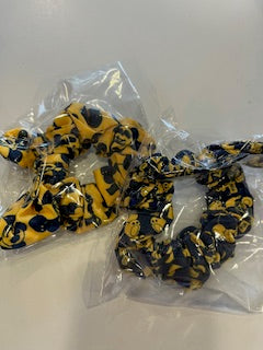 Yellow and Blue Hair Scunchies