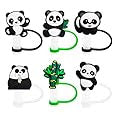 Panda Straw Cover Cap Toppers