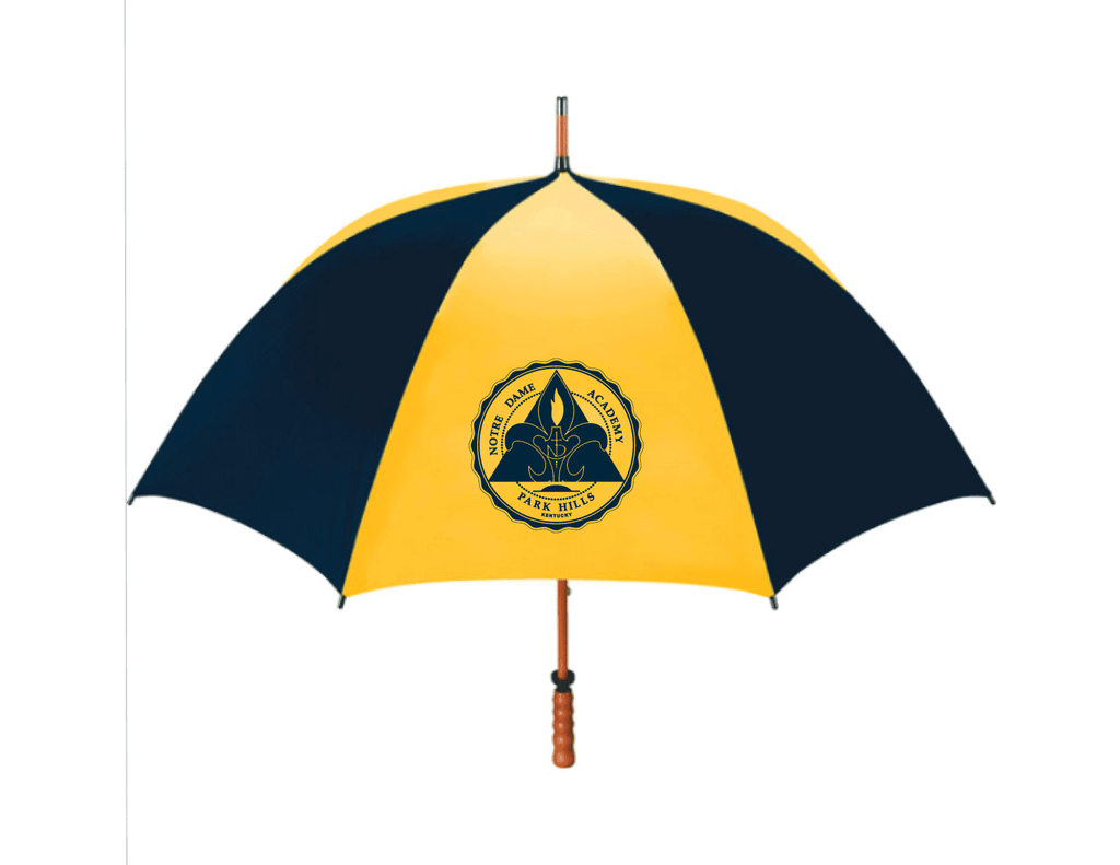 NDA School Seal Navy and Gold Golf Umbrella
